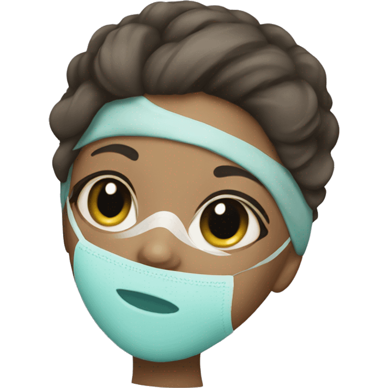 Girl with a spa mask emoji