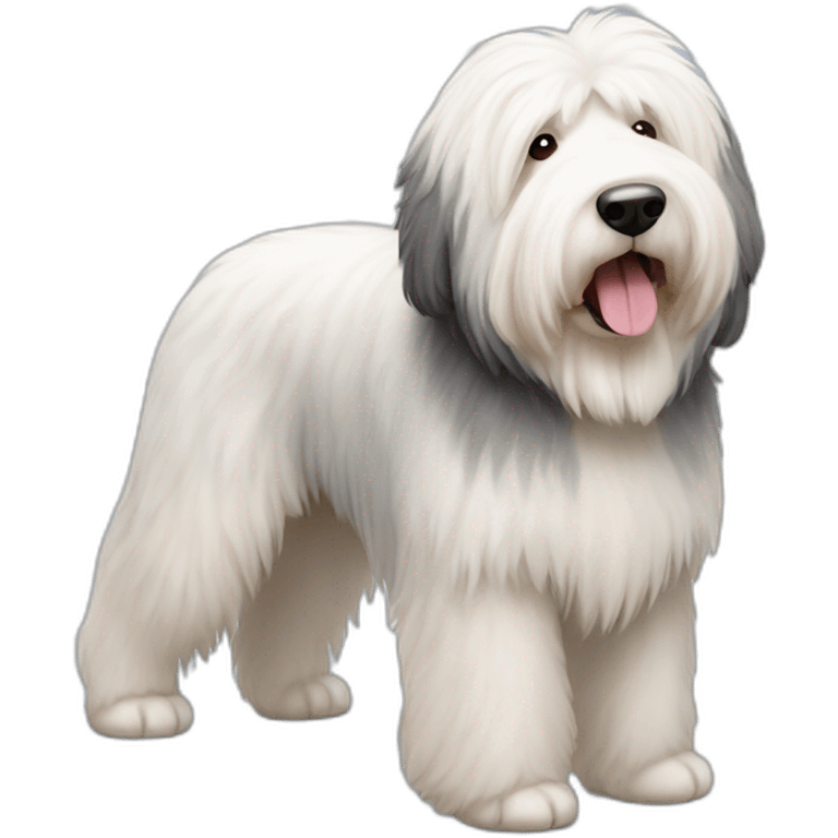 Dog old english sheepdog full-height emoji