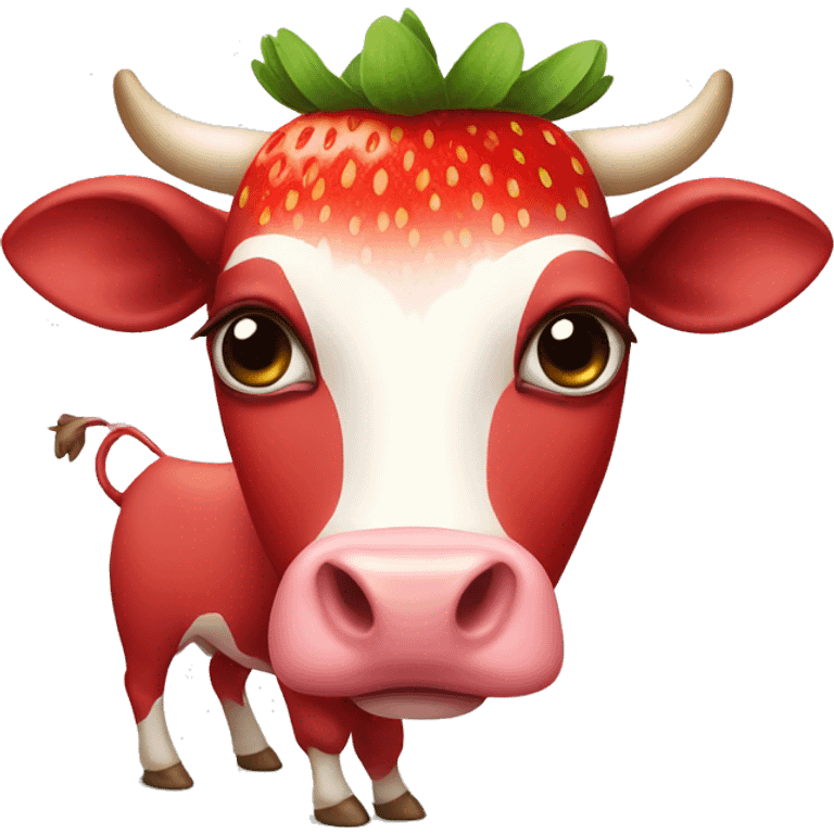 Strawberry cow emoji