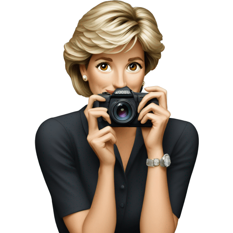 lady diana taking a photograph emoji