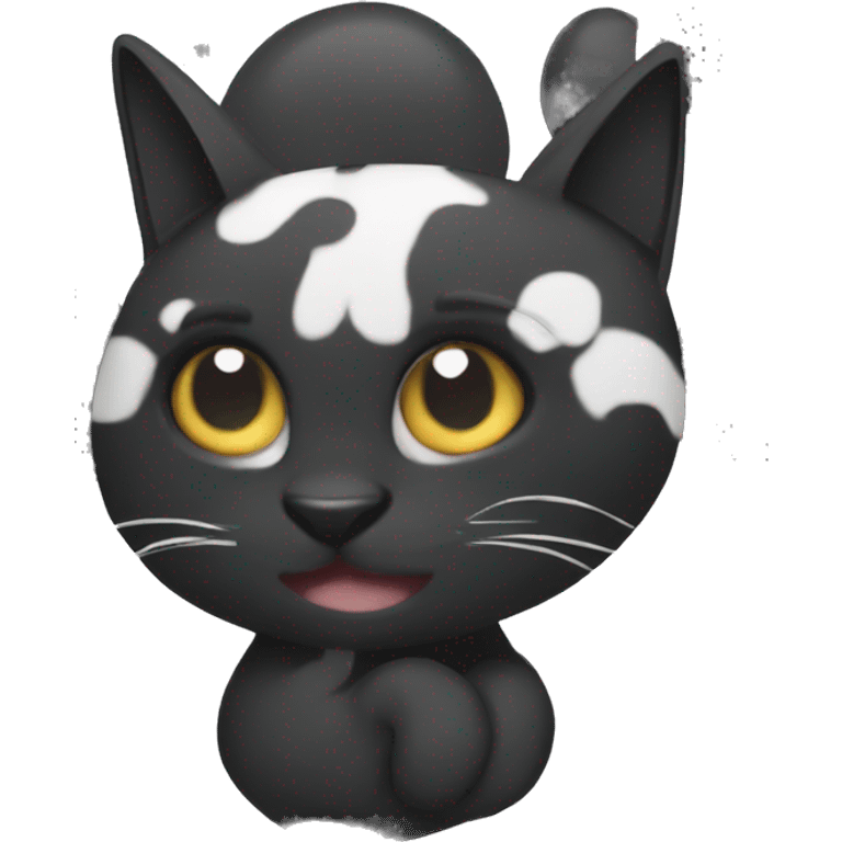 black cate with white spots  emoji