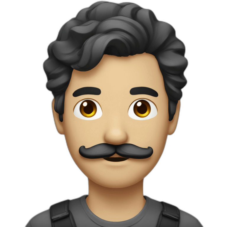 Man with black moustache and stylish hair emoji