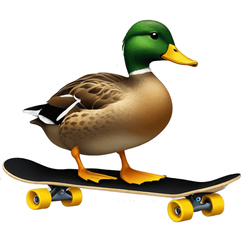 Duck on skateboard emoji