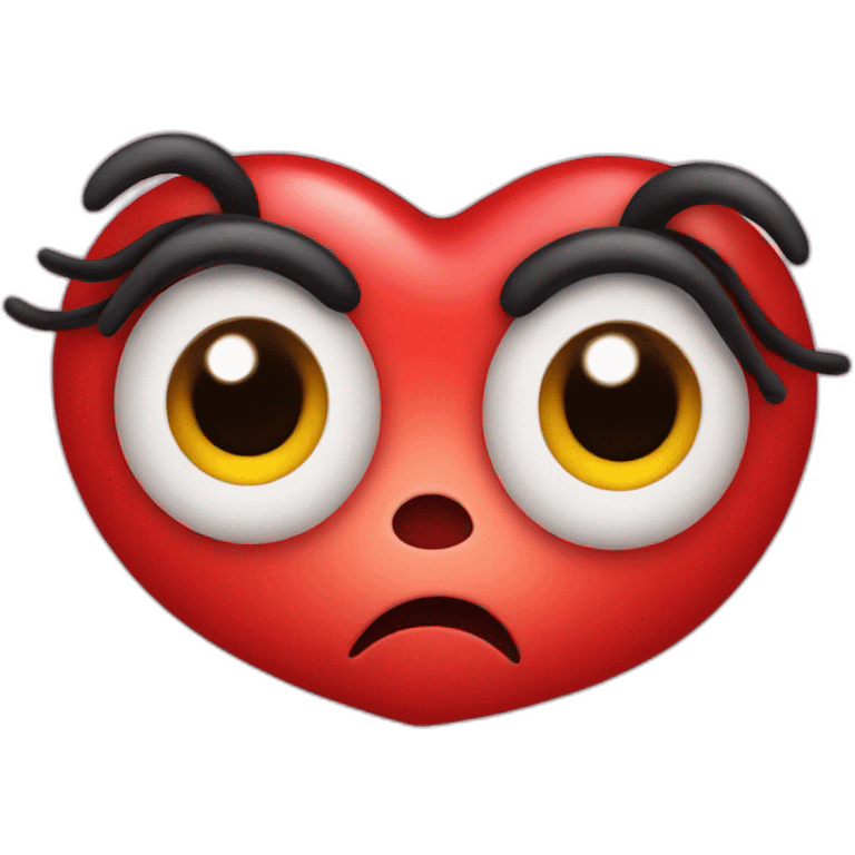 Animated red heart, with big eyes and eyelashes emoji