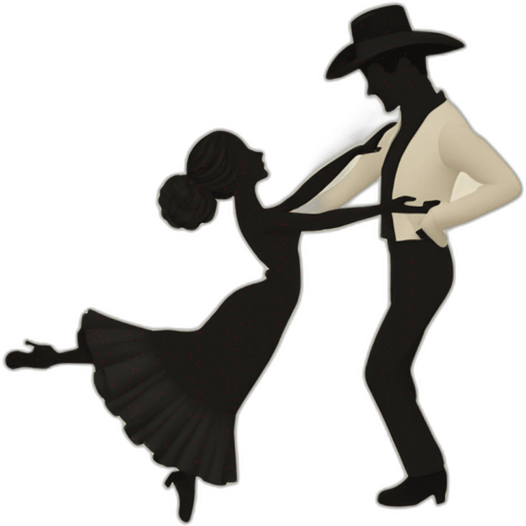 Silueta de pareja de bailaores de flamenco  emoji