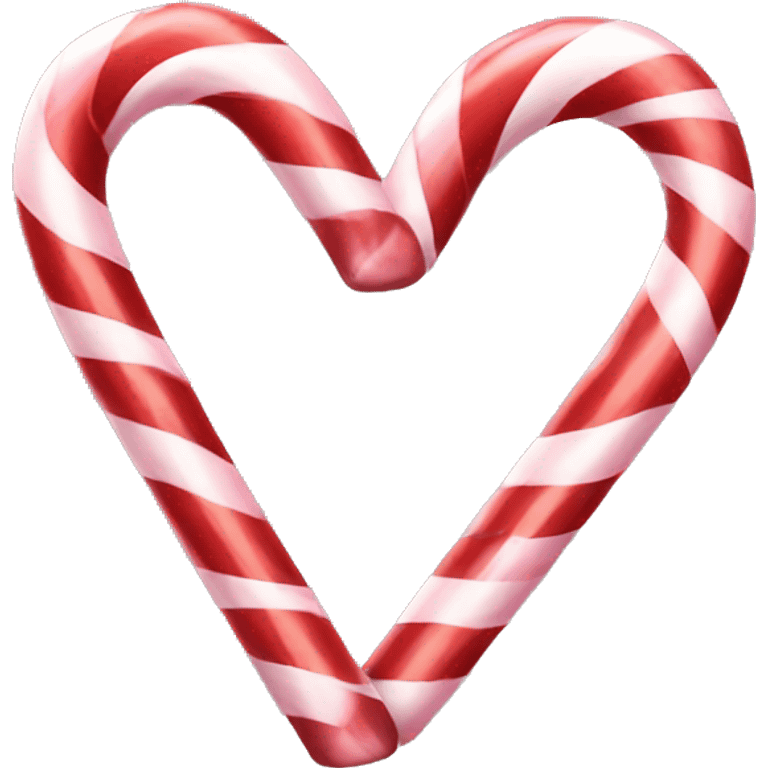 Candy cane heart shaped emoji