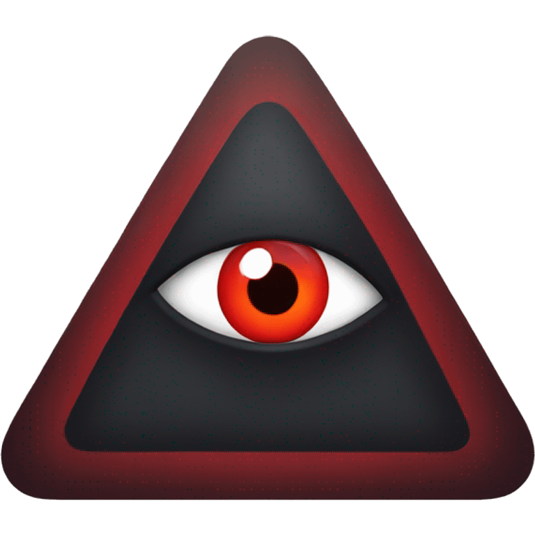 Red eyes with triangle around it emoji