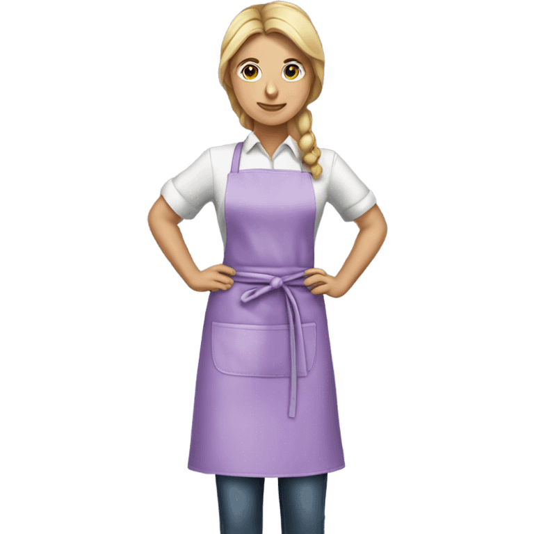 Realistic isolated flat light purple apron tied in the front.  emoji