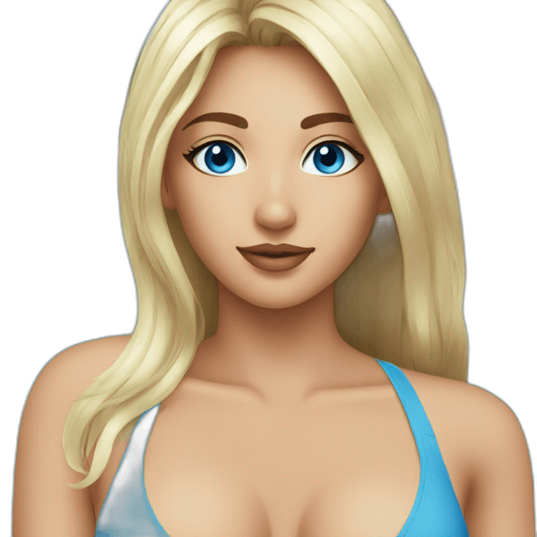 Blue eyes in bikini emoji