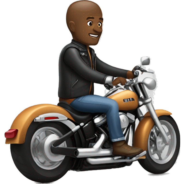 White man riding a harley emoji