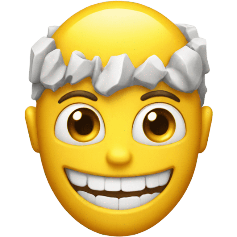 Yellow head emoji with buck teeth emoji