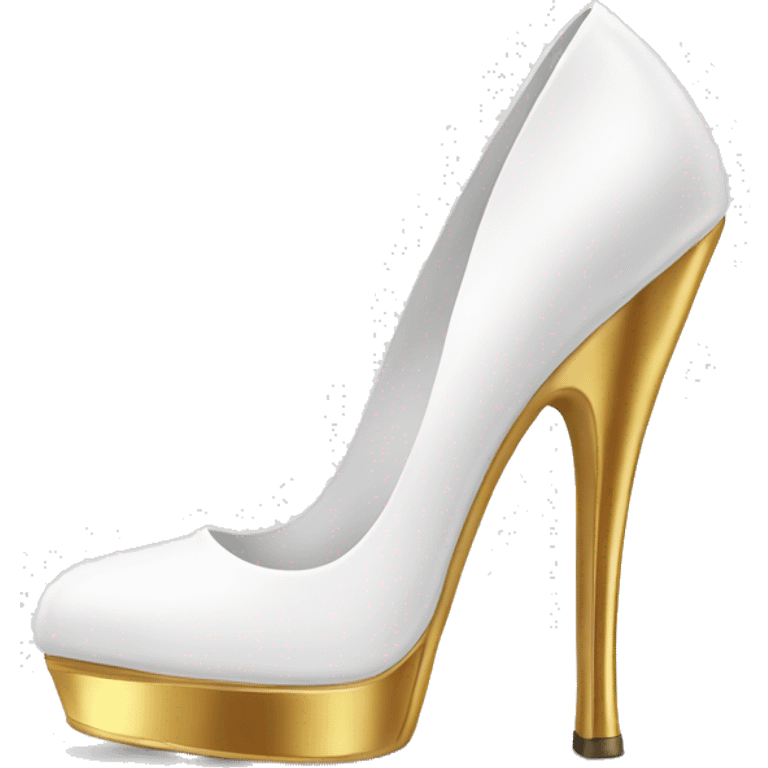 White heel with gold sole emoji