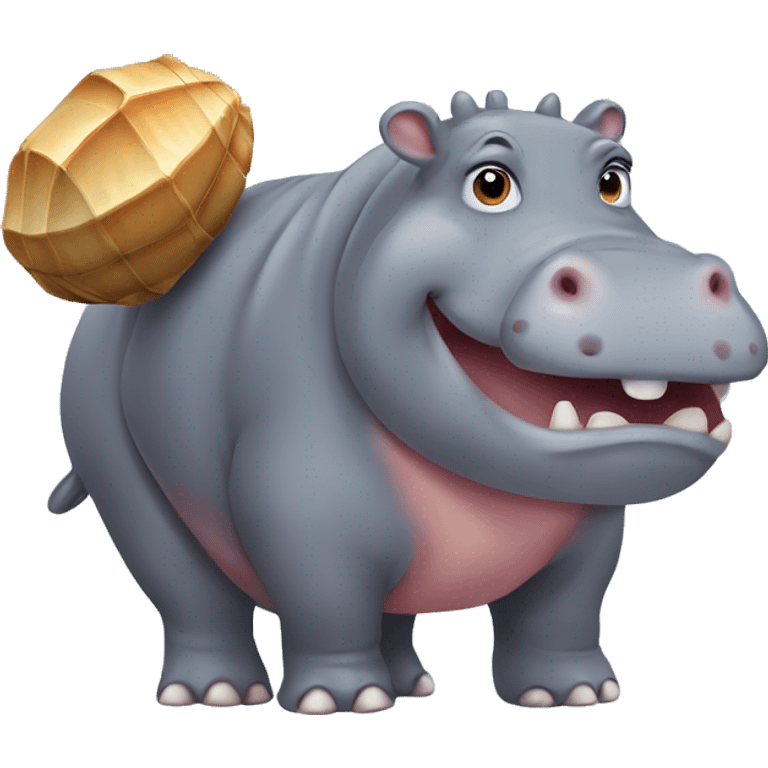 Hippo with armadillo shell emoji