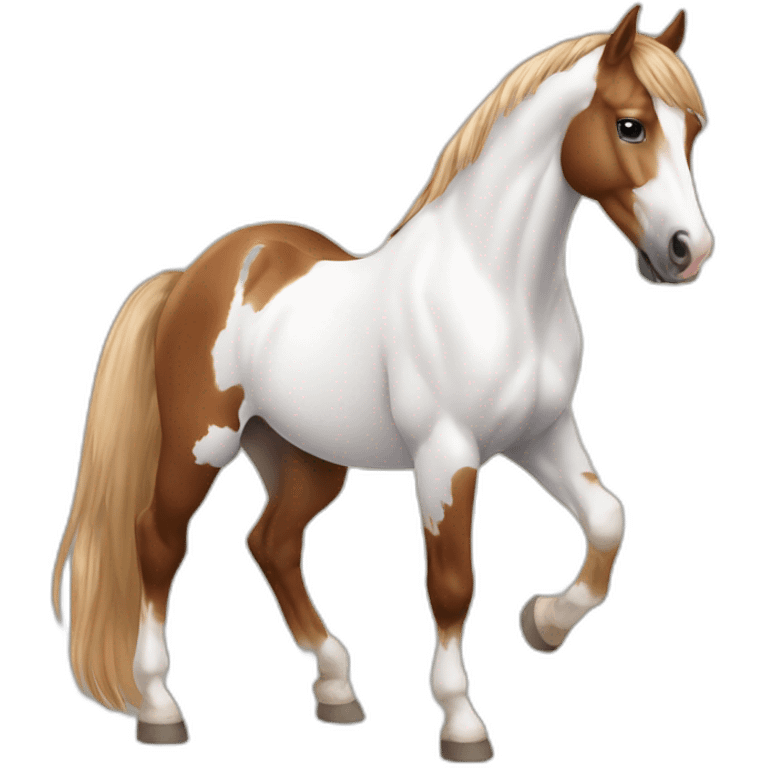 American paint horse brown white with wings emoji