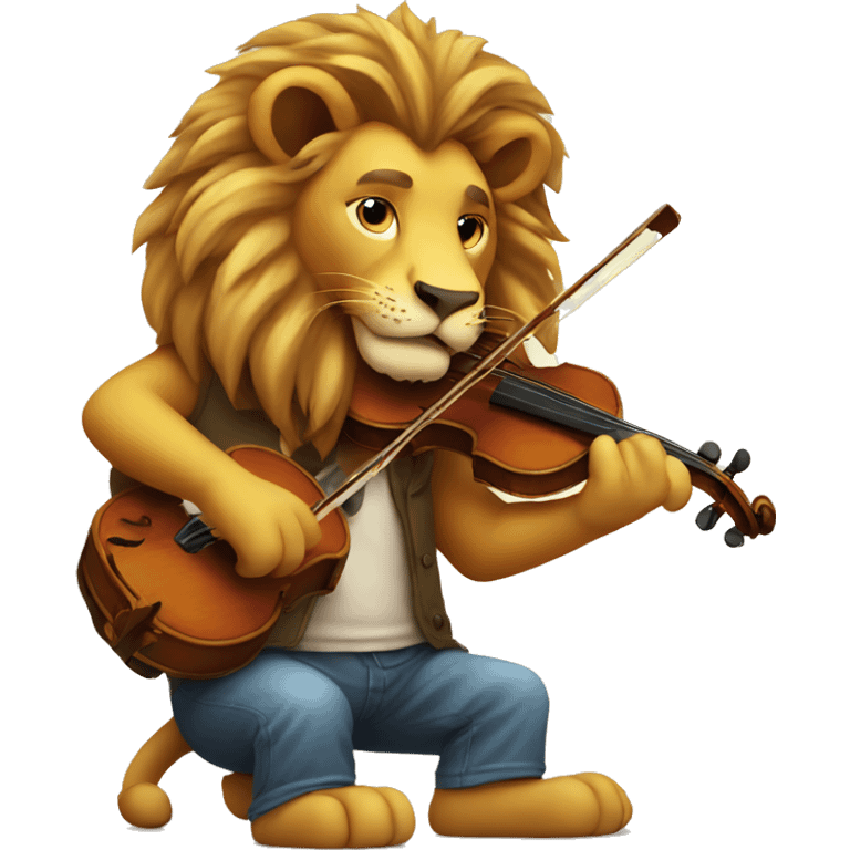 Lion with a violin emoji