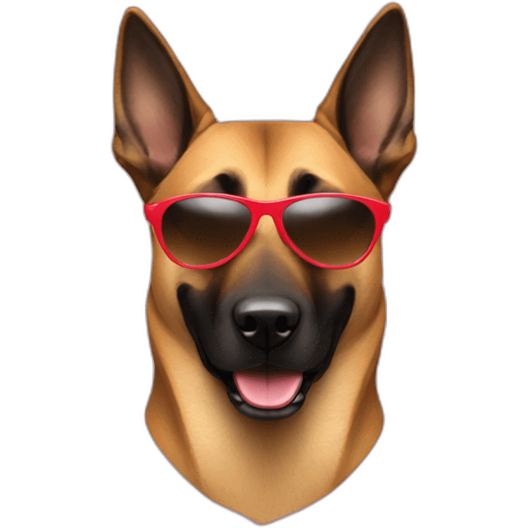 Malinois dog with sunglasses emoji