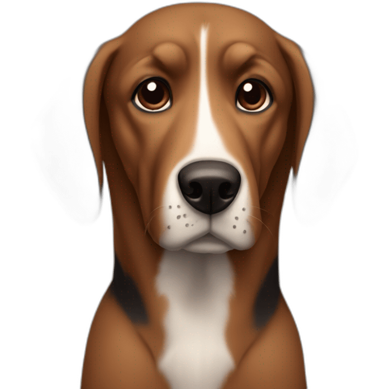 brown dog with floppy black ears emoji