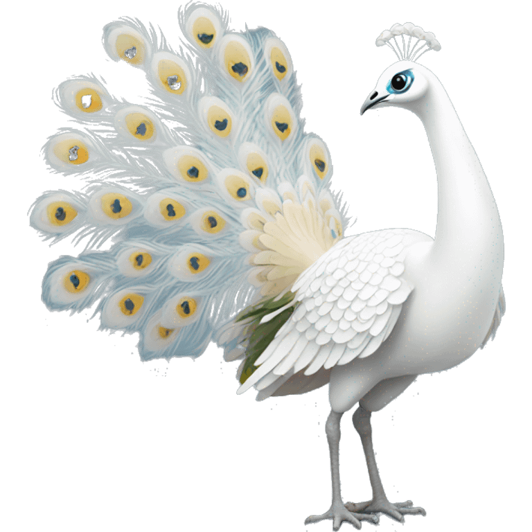 White peacock with a bow emoji