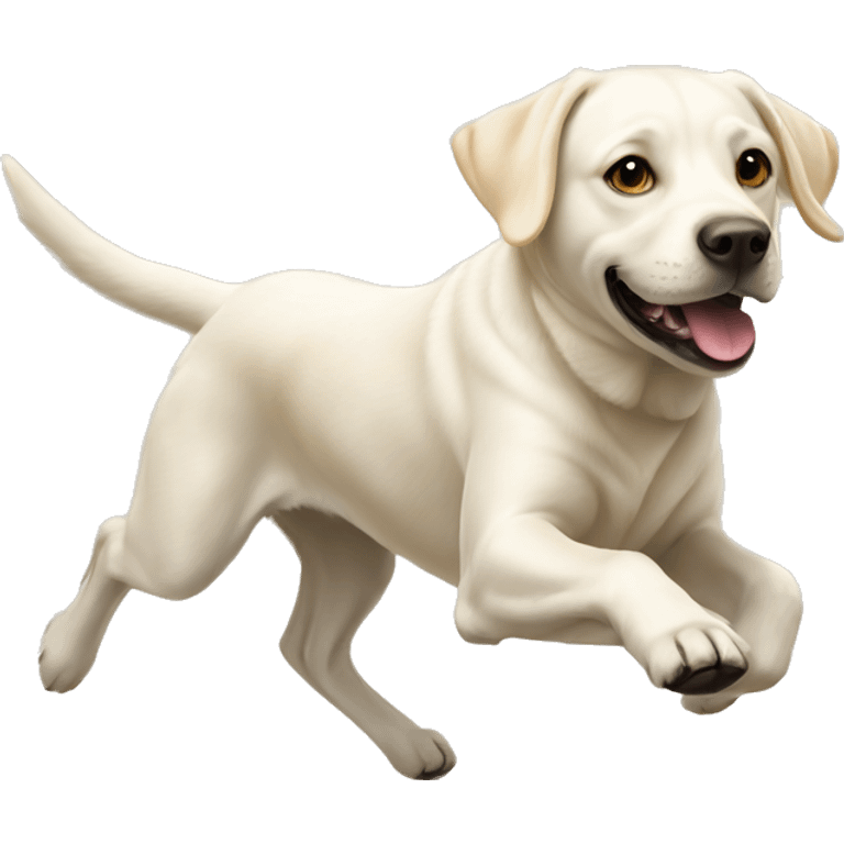 White Labrador running emoji