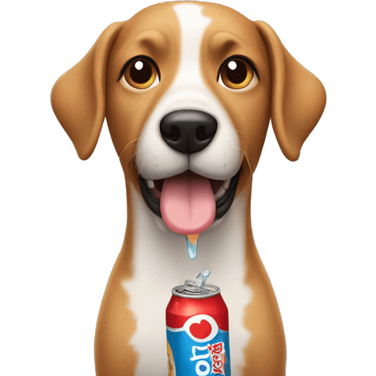 Dog drinking soda emoji