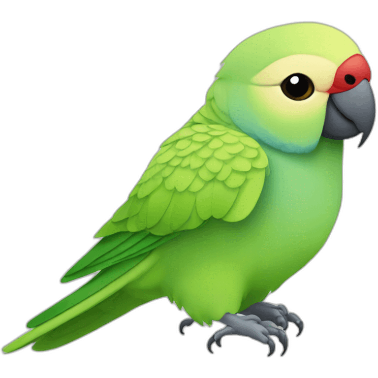 green rose ringed parakeet emoji