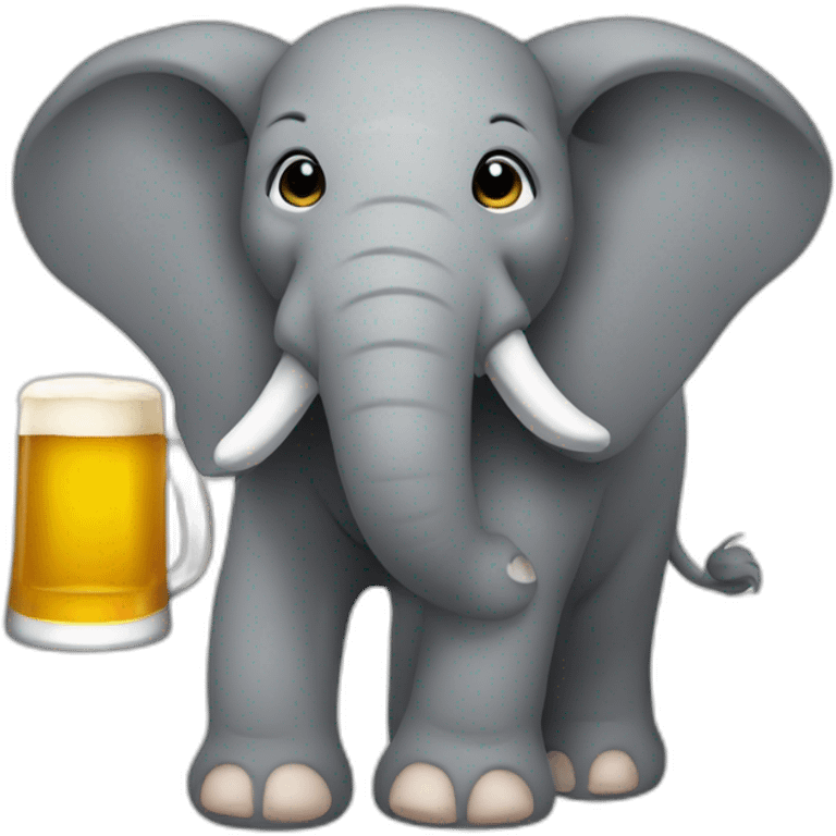 Elephant qui biot une bière emoji