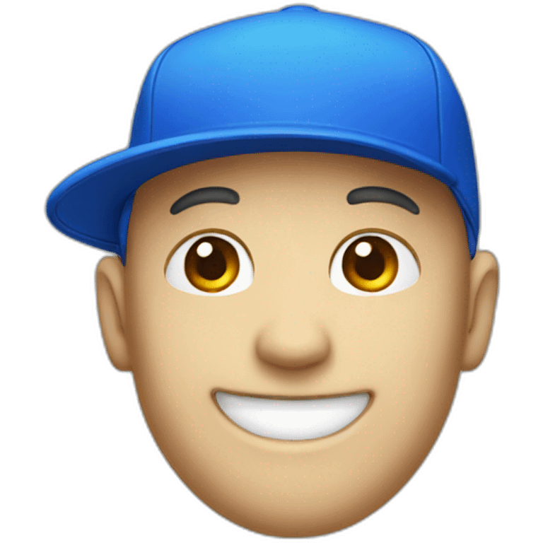 white face sideways smiling with a blue cap emoji