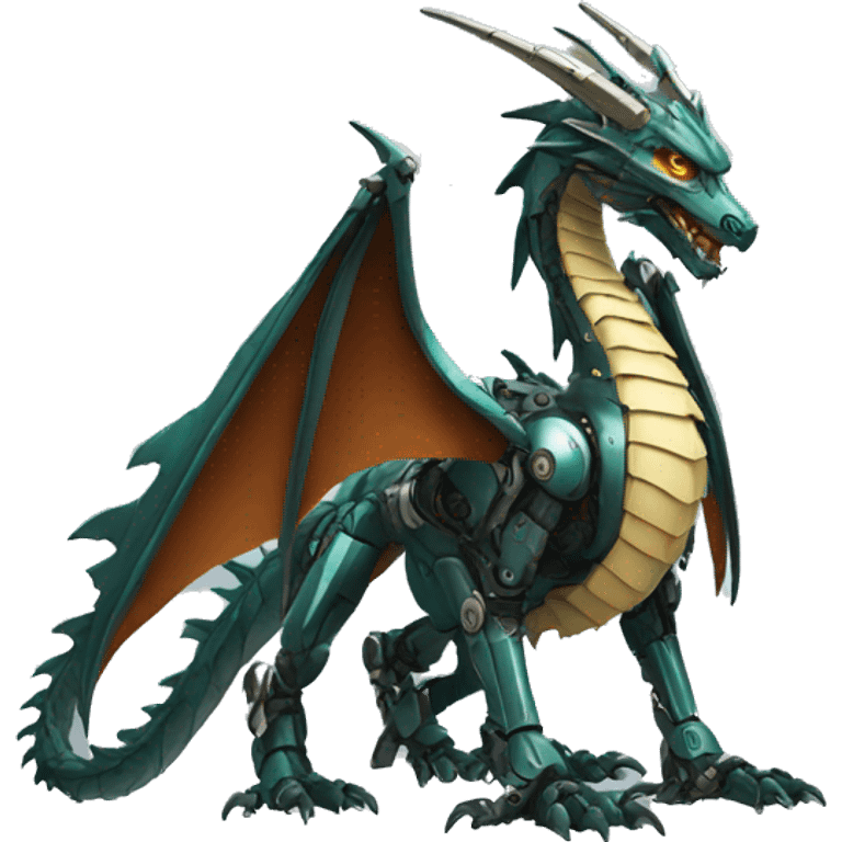 Mechanical futuristic Dragon full body emoji