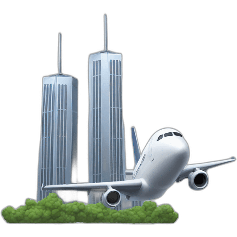 Twin towers and a plane emoji