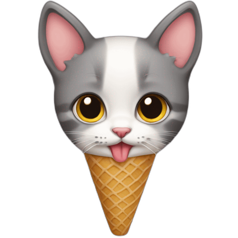 kitten eating ice cream emoji