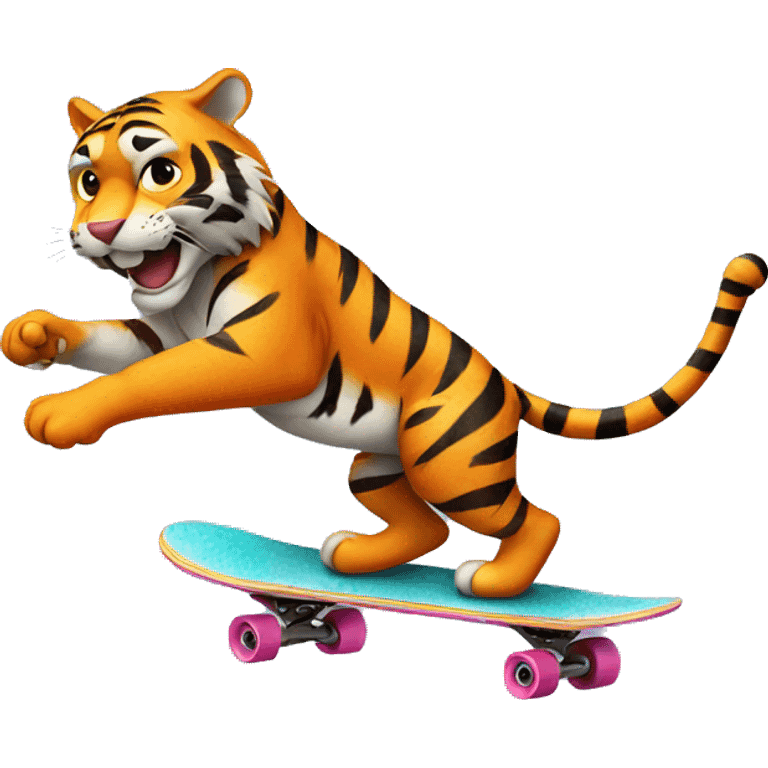 tiger riding a skateboard emoji