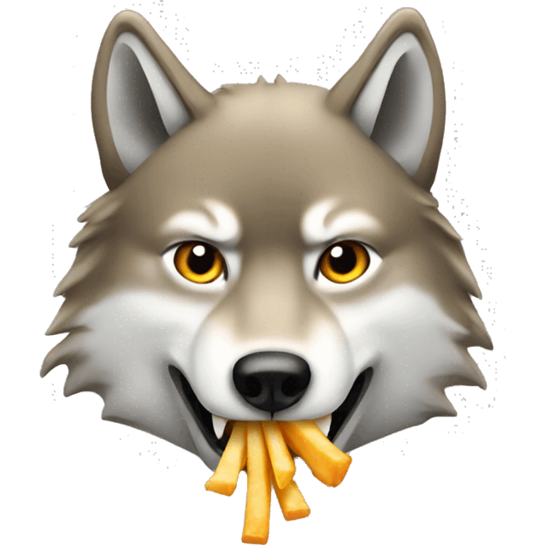 wolf and fish eating french fries emoji