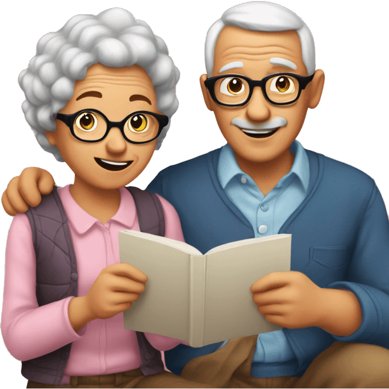 nerd Grandparents in Day St Valentines  emoji