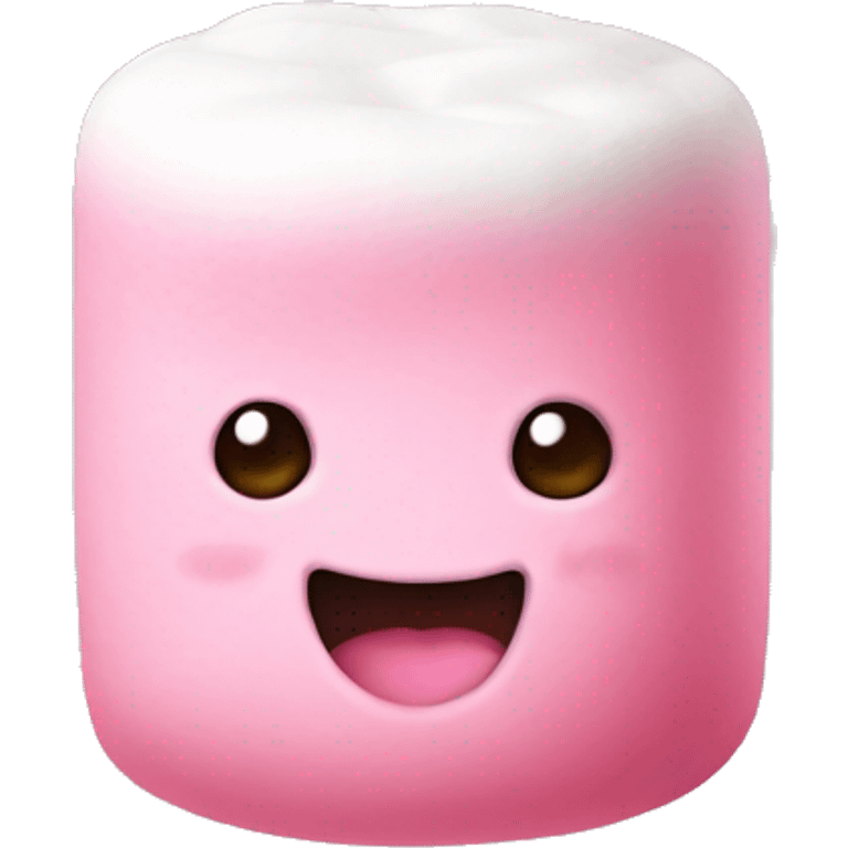 Realistic isolated pink marshmallow.  emoji