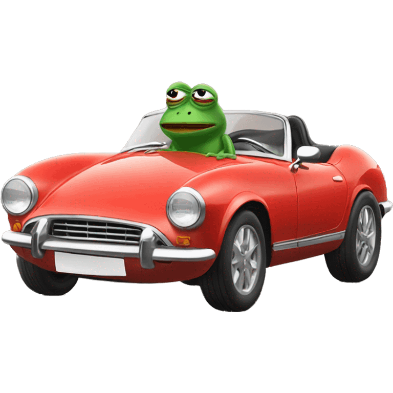 pepe the frog in a sports car emoji