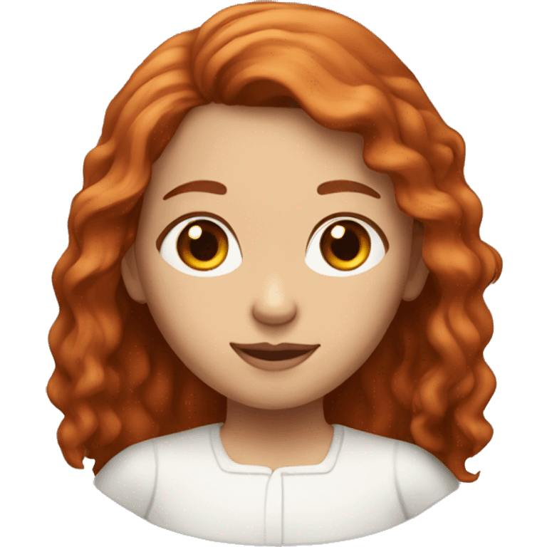 long red haired girl with brown eyes and oval face emoji