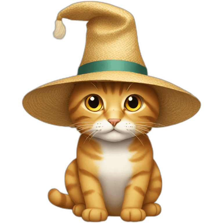 cat wearing a huge hat emoji