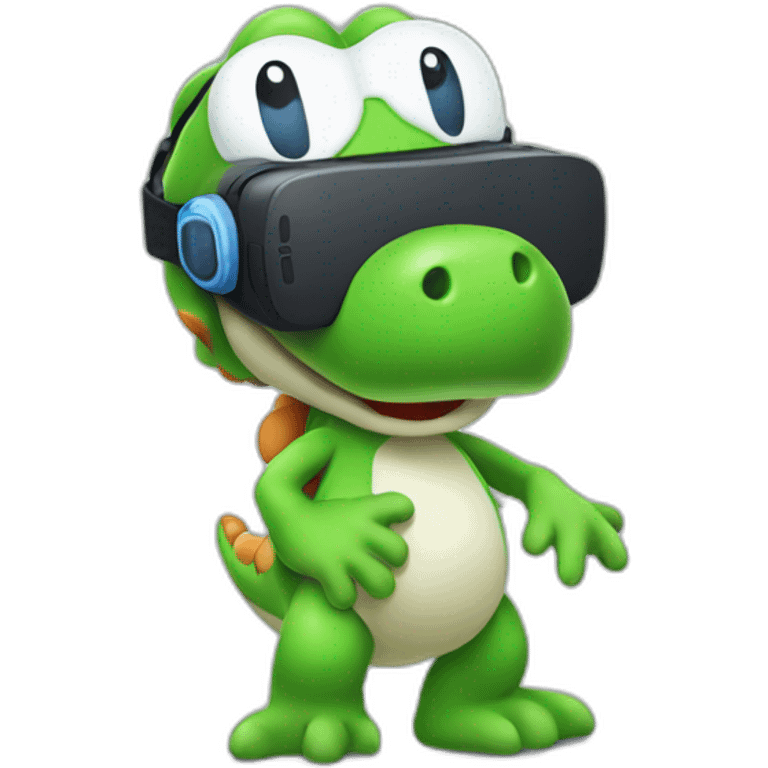 Yoshi wearing VR  emoji