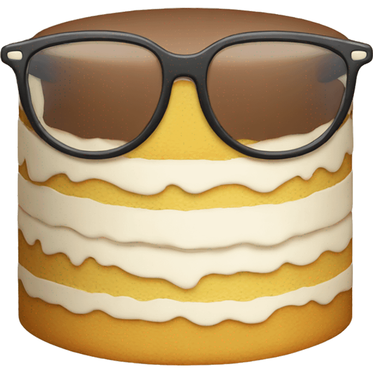 Birthday cake with man glasses emoji