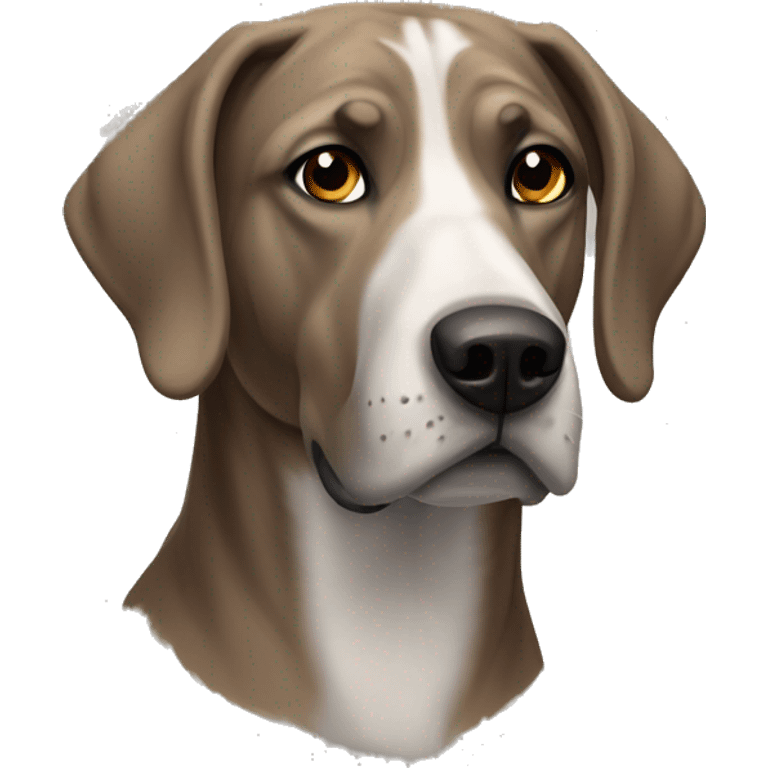 Brown and white grey hound mastiff mix emoji