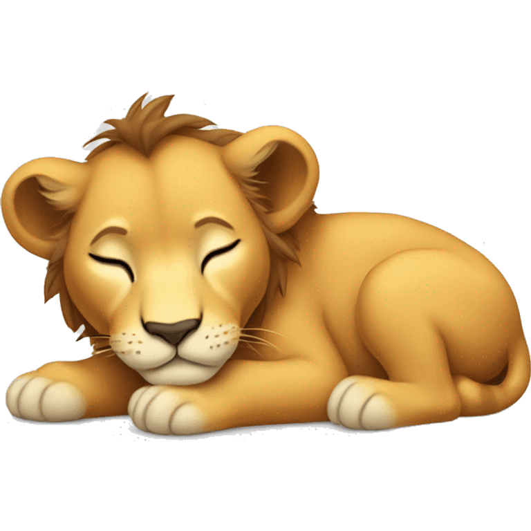  lion cub napping on its back emoji