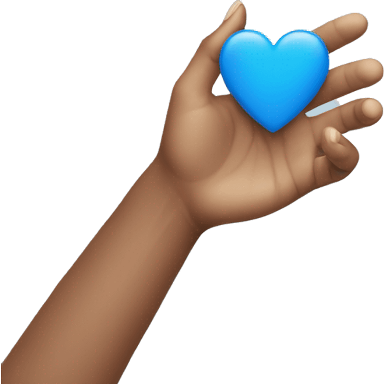 Blue heart give from hand emoji