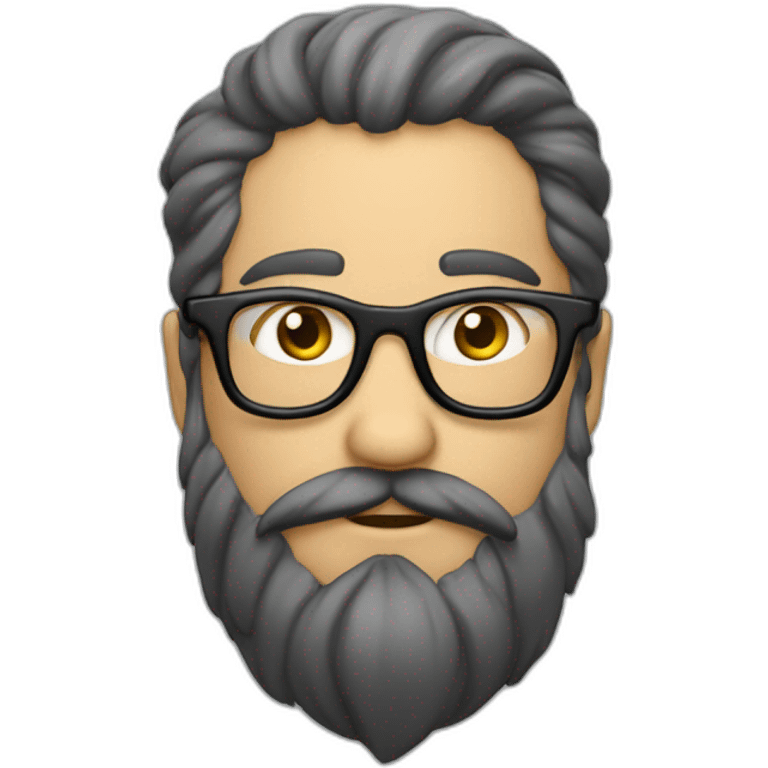 hmbro calvo con barba y gafas de lectura emoji