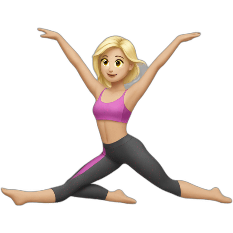 stretching girl blonde emoji