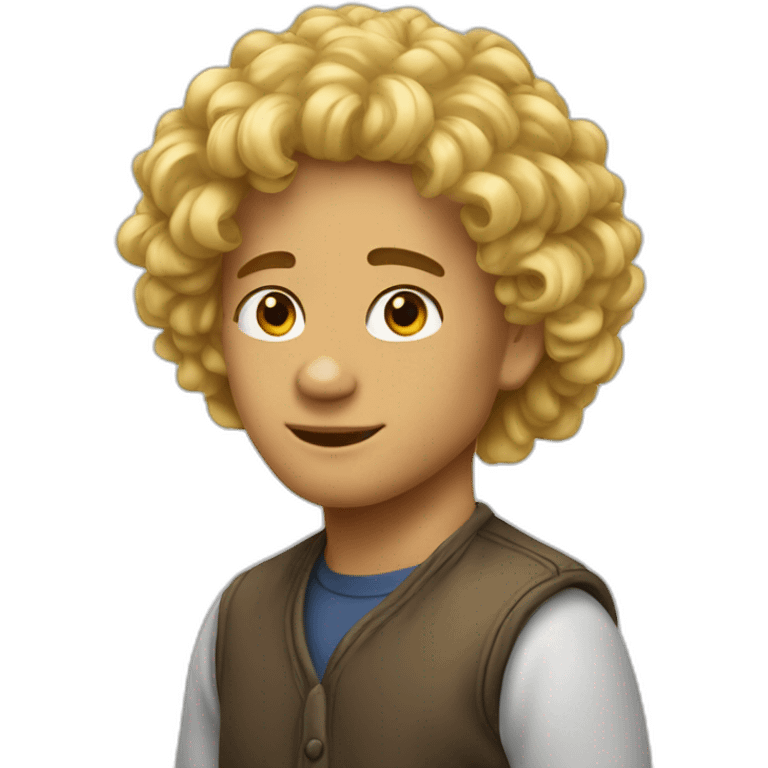 Peteur cheveux bouclés blond emoji