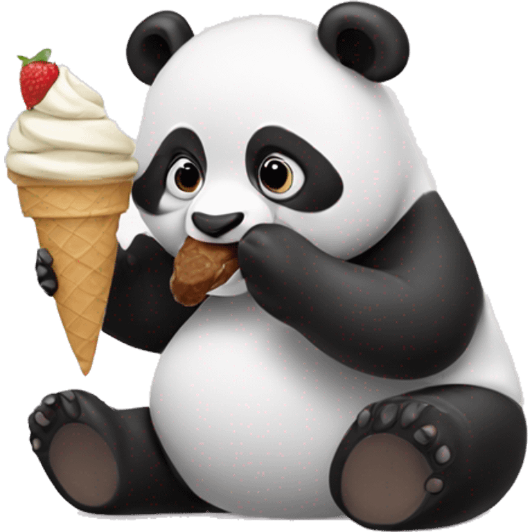 Panda eating ice cream emoji