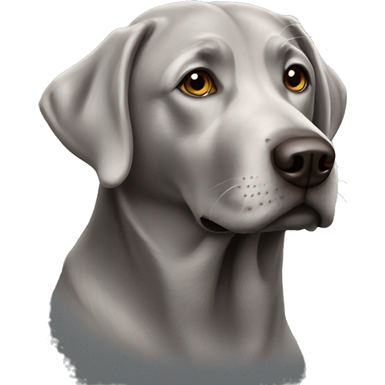 A slightly old grey Labrador emoji