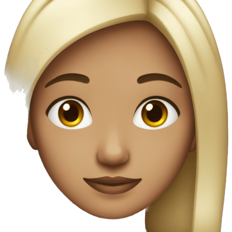 black hair light skin girl looking at me emoji