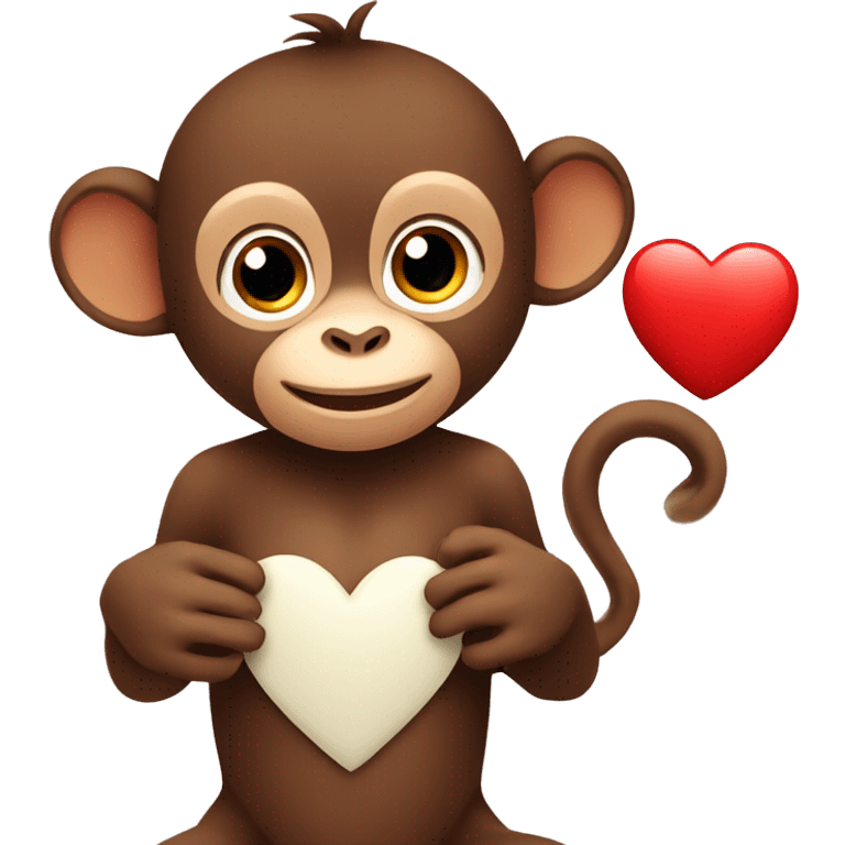 a cute monkey with a heart emoji