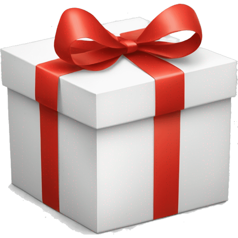 present - round shape white box and red ribbon emoji